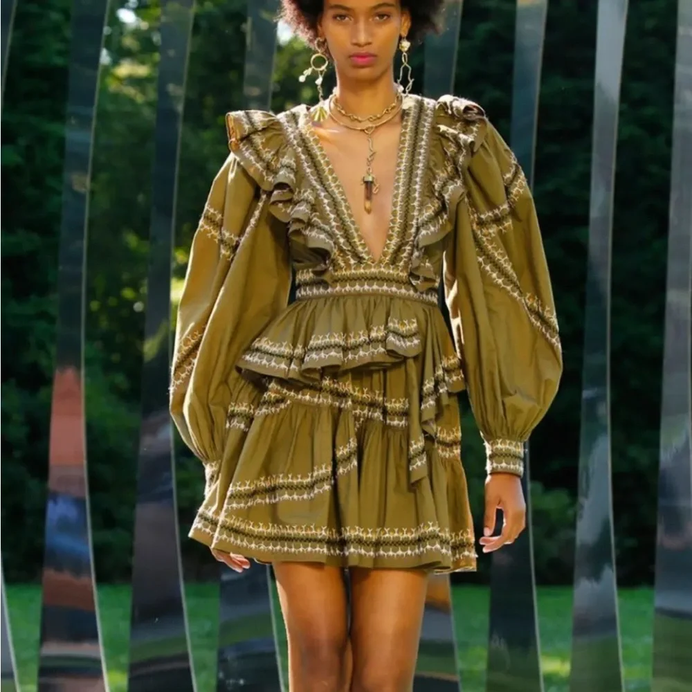 Ulla Johnson Anais Embroidered Ruffle Mini Dress - Picture 3 of 13